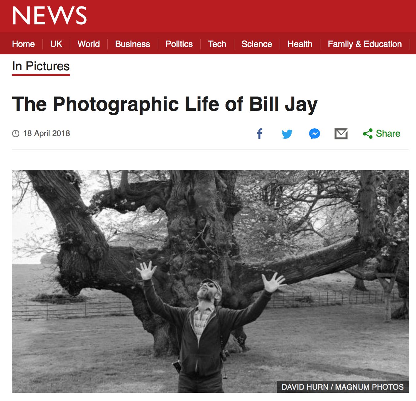 The Photographic Life of Bill Jay on the BBC News Online